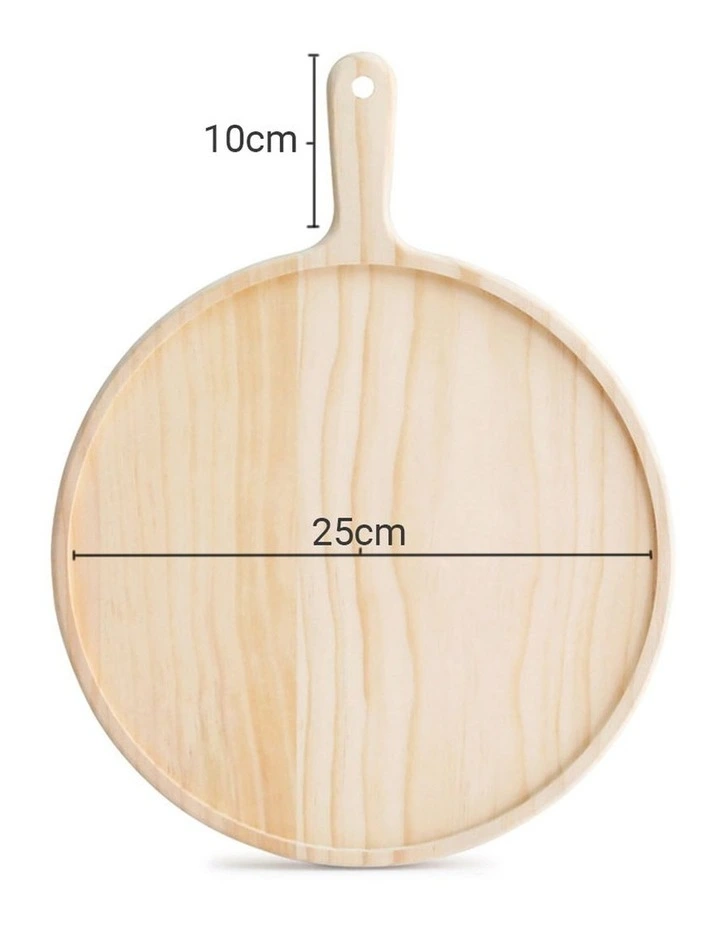 SOGA 2X 10in Round Pine Wood Serving Tray Charcuterie Board image 2