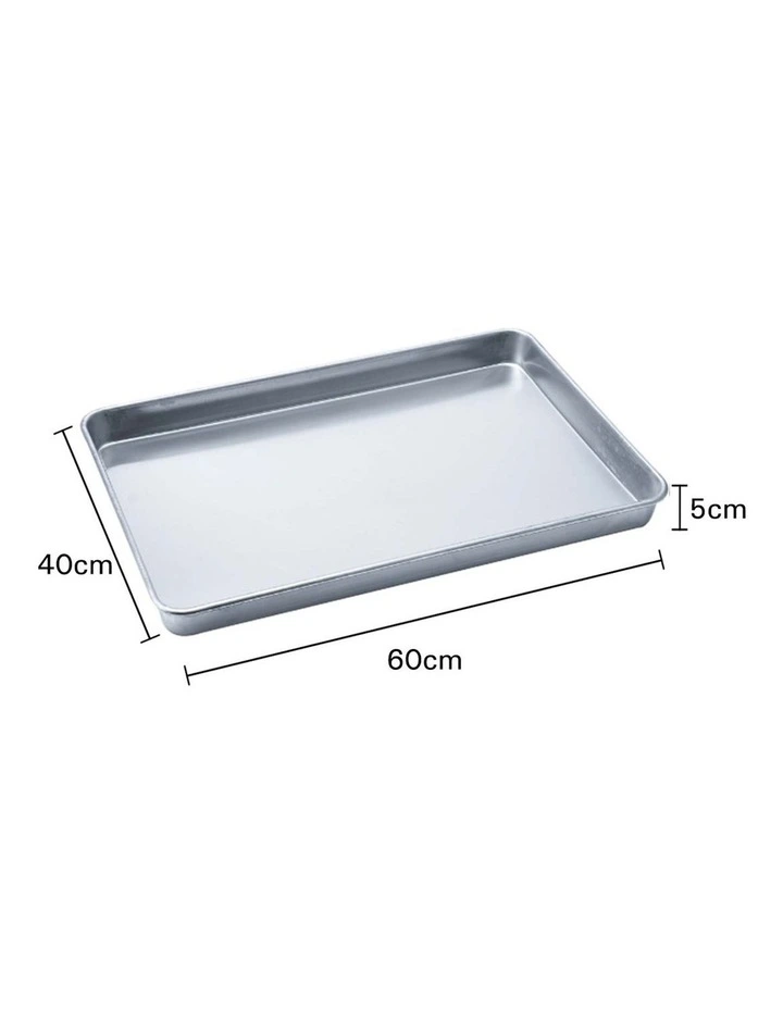SOGA 2 Pack Aluminium Baking Pan Gastronorm Tray 60x40x5cm image 2