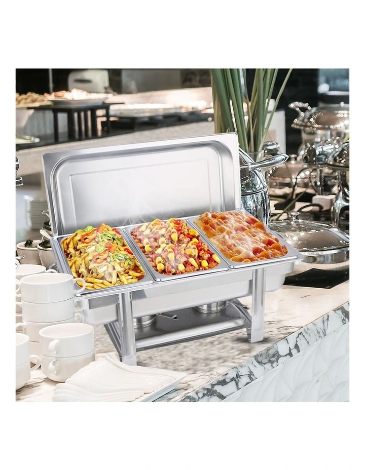 SOGA Chafing Dish Triple Tray Stainless Steel Food Warmer image 4