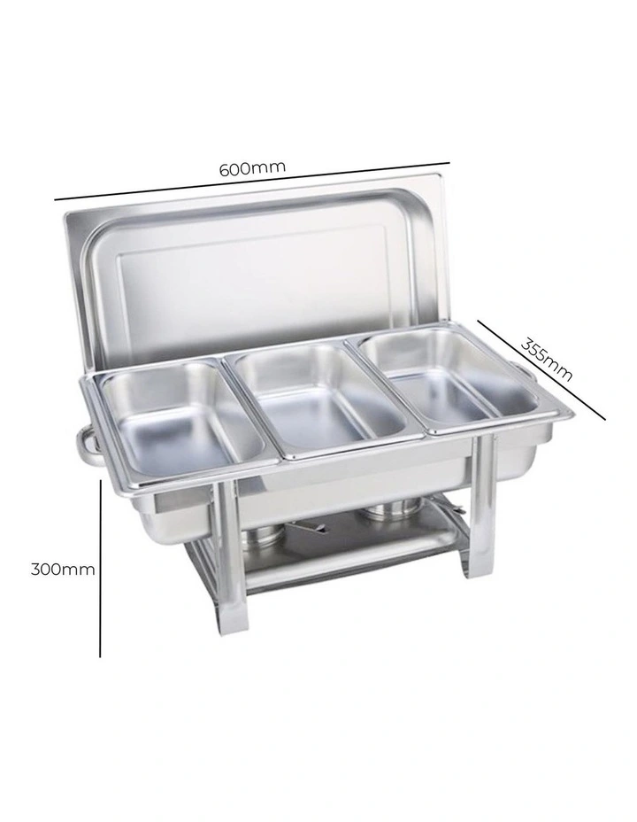 SOGA Chafing Dish Triple Tray Stainless Steel Food Warmer image 7