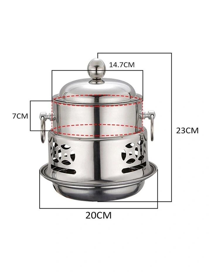 SOGA 2 Pack Mini Hot Pot Alcohol Stove Stainless Steel Lid image 2