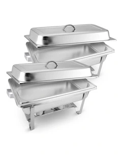 SOGA 2 Pack Chafing Dish 9L Full Size Stainless Steel Food Warmer