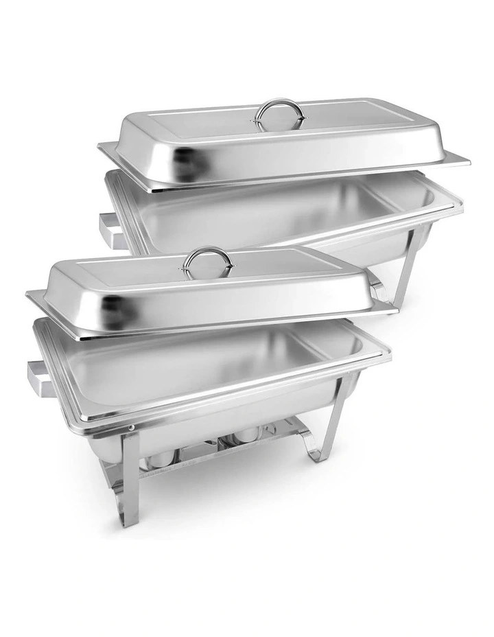 SOGA 2 Pack Chafing Dish 9L Full Size Stainless Steel Food Warmer image 1