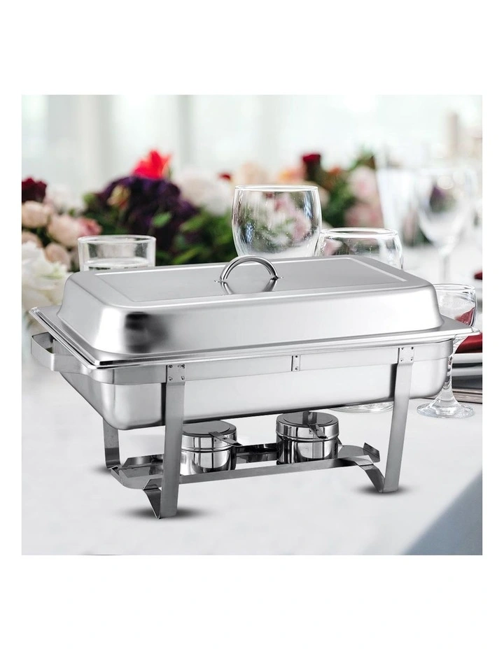 SOGA 2 Pack Chafing Dish 9L Full Size Stainless Steel Food Warmer image 3
