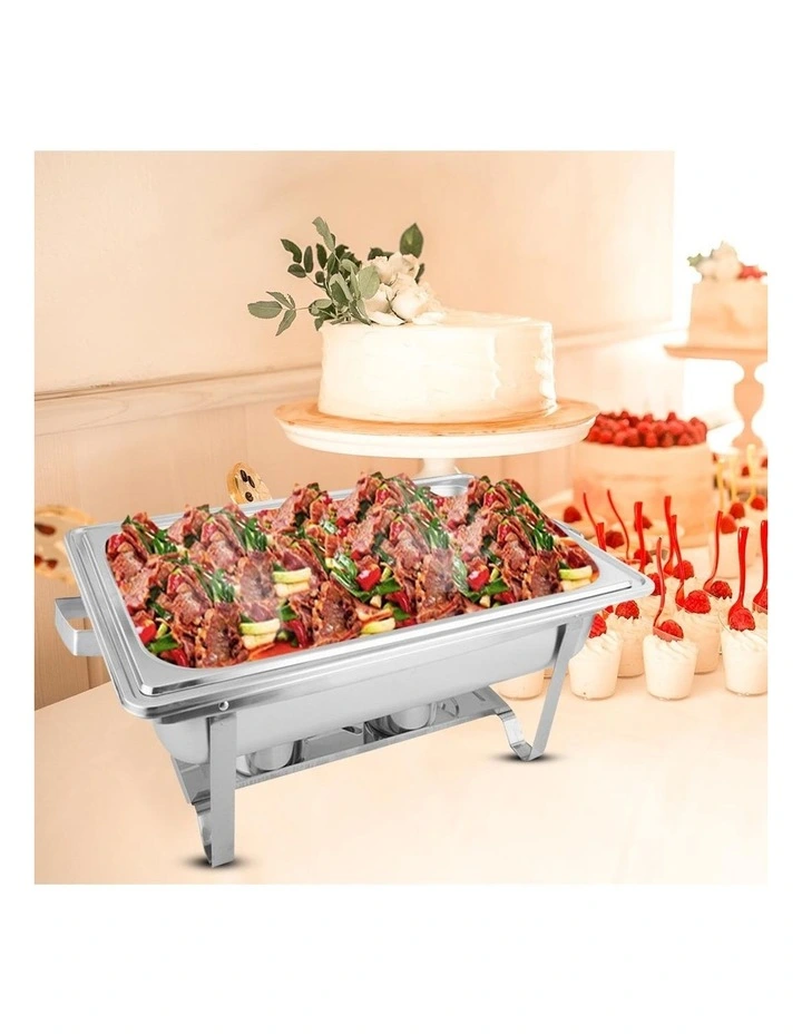 SOGA 2 Pack Chafing Dish 9L Full Size Stainless Steel Food Warmer image 5