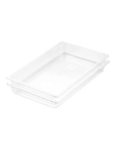SOGA 65mm Clear Gastronorm GN Pan 1/1 Food Tray Storage Bundle of 2