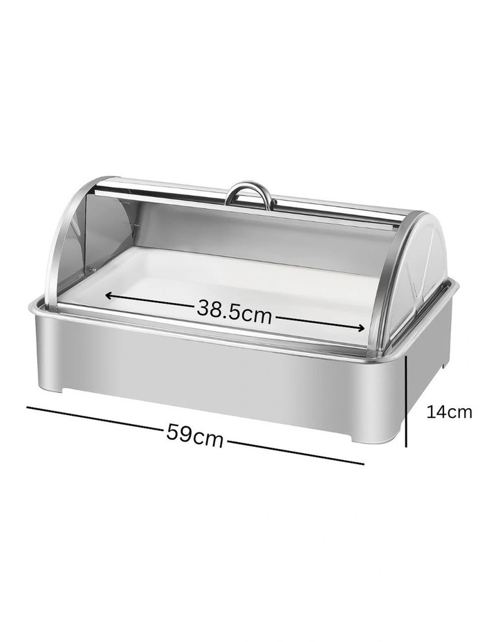 SOGA Ceramic Chafing Dish 7cm Deep White Tray with Stainless Steel Lid image 2