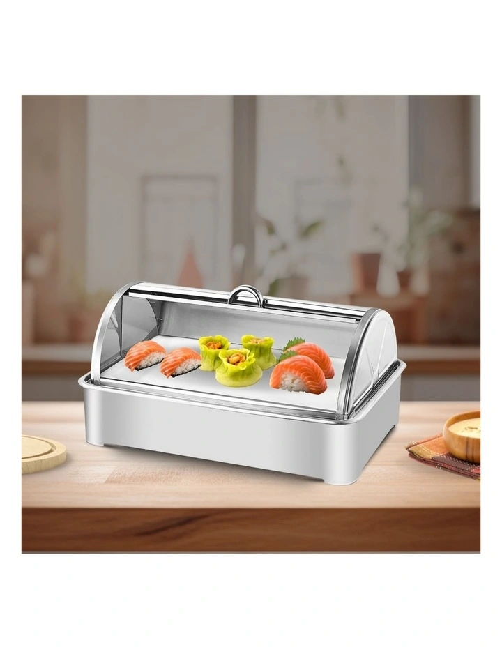 SOGA Ceramic Chafing Dish 7cm Deep White Tray with Stainless Steel Lid image 5