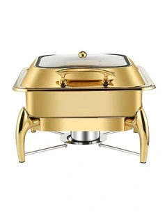 SOGA Square Gold Chafing Dish Stainless Steel Food Warmer