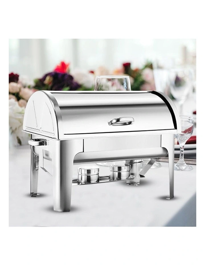 SOGA 2 Pack Chafing Dish 9L Full Size Roll Top Stainless Steel Food Warmer image 3