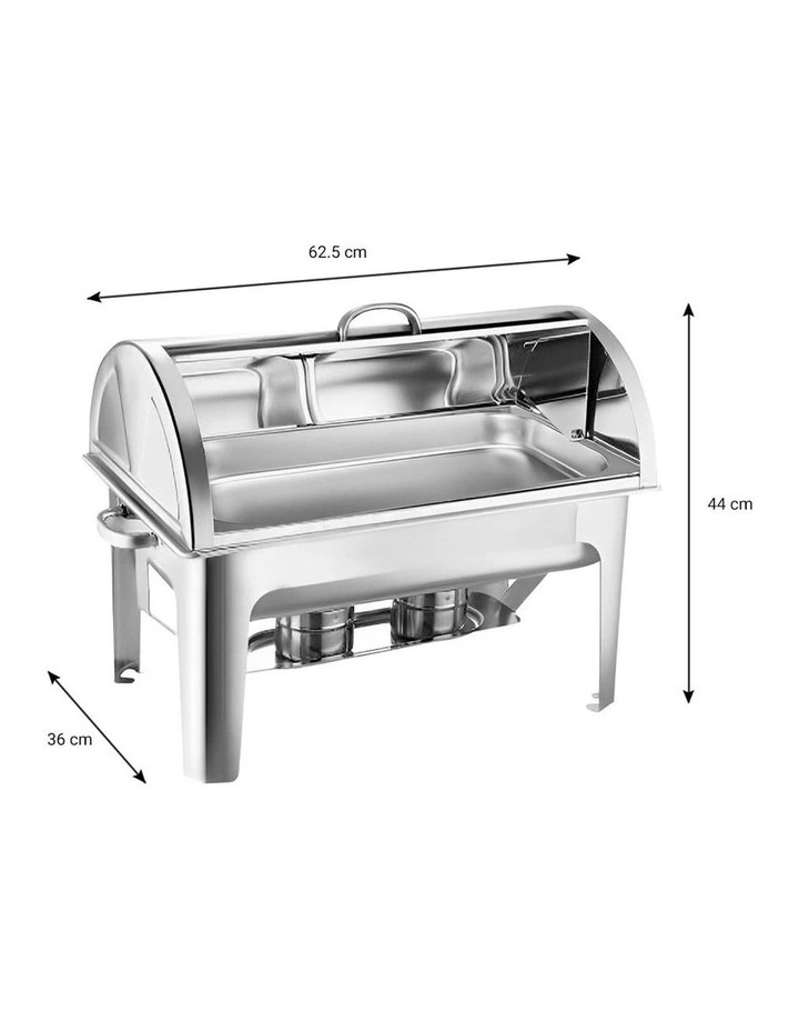 SOGA 2 Pack Chafing Dish 9L Full Size Roll Top Stainless Steel Food Warmer image 4