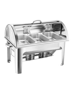 SOGA Chafing Dish Triple Tray 3L Roll Top Stainless Steel Food Warmer