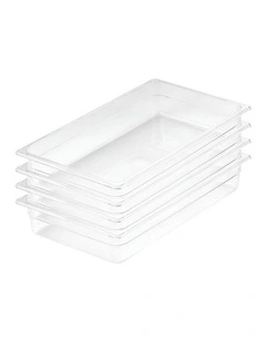 SOGA 100mm Clear Gastronorm GN Pan 1/1 Food Tray Storage Bundle of 4