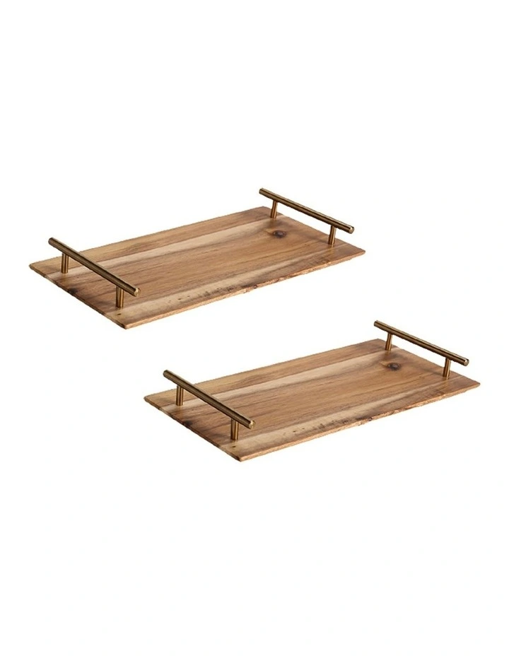 SOGA 2X 36cm Acacia Wood Serving Tray Charcuterie Board image 1