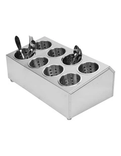 SOGA Stainless Steel Commercial Cutlery Holder with 8 Holes