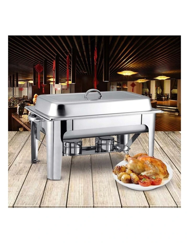 SOGA Chafing Dish Single Pan 9L Stainless Steel Food Warmer image 2