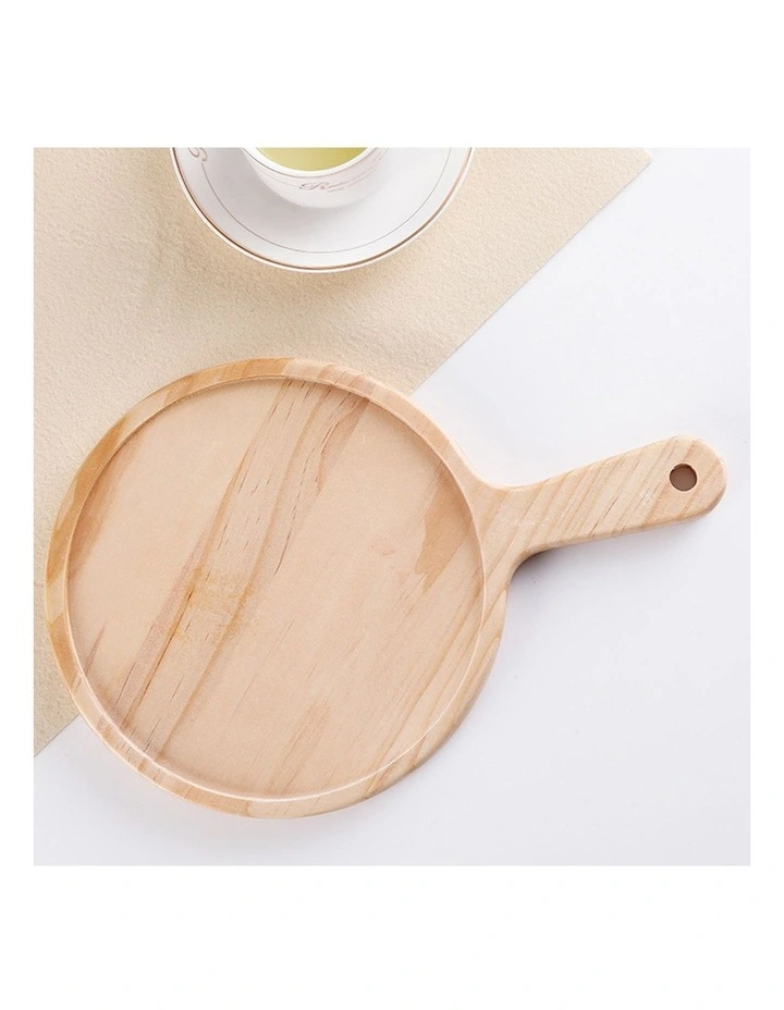 SOGA 2X 7in Round Pine Wood Serving Tray Charcuterie Board image 6