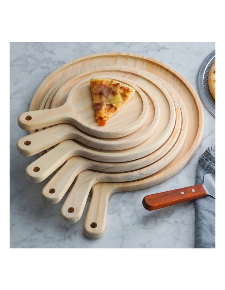 SOGA 2X 7in Round Pine Wood Serving Tray Charcuterie Board image 7