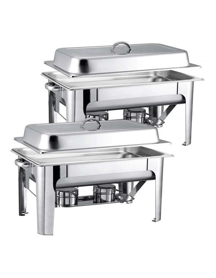 SOGA 2 Pack Chafing Dish Single Pan 9L Stainless Steel Food Warmer image 1