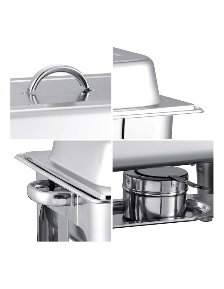 SOGA 2 Pack Chafing Dish 3 Pan 9L Stainless Steel Food Warmer image 5