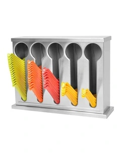 SOGA Stainless Steel Spoon and Utensil Holder Rack with 5 Holes