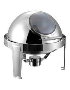 SOGA Chafing Dish 6L Round Glass Lid Stainless Steel Food Warmer