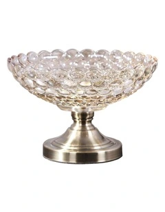 SOGA Bronze Crystal Glass Fruit Bowl Dessert Serving Basket Decor