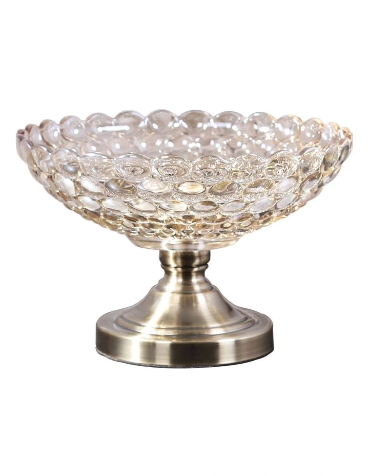 SOGA Bronze Crystal Glass Fruit Bowl Dessert Serving Basket Decor image 1