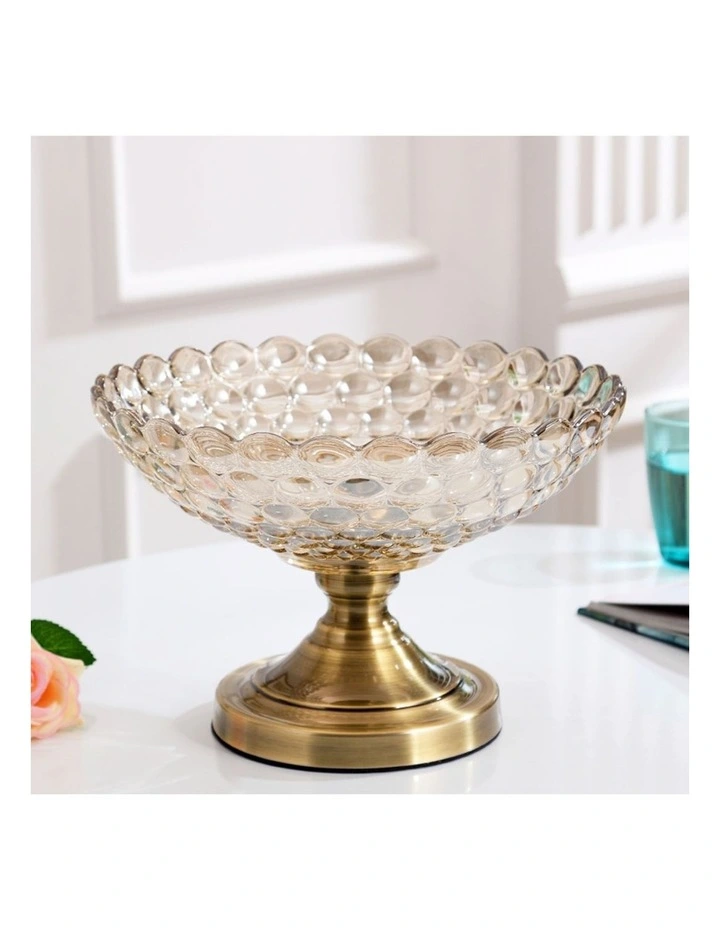 SOGA Bronze Crystal Glass Fruit Bowl Dessert Serving Basket Decor image 2