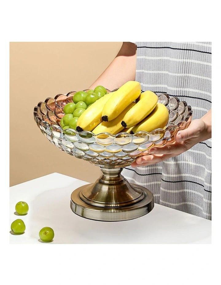 SOGA Bronze Crystal Glass Fruit Bowl Dessert Serving Basket Decor image 3