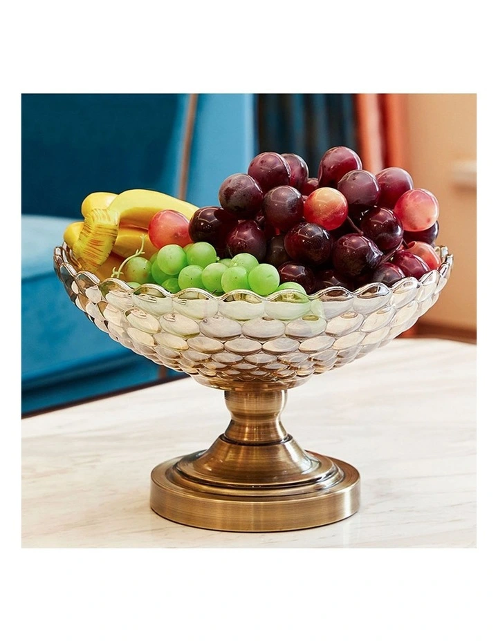 SOGA Bronze Crystal Glass Fruit Bowl Dessert Serving Basket Decor image 4