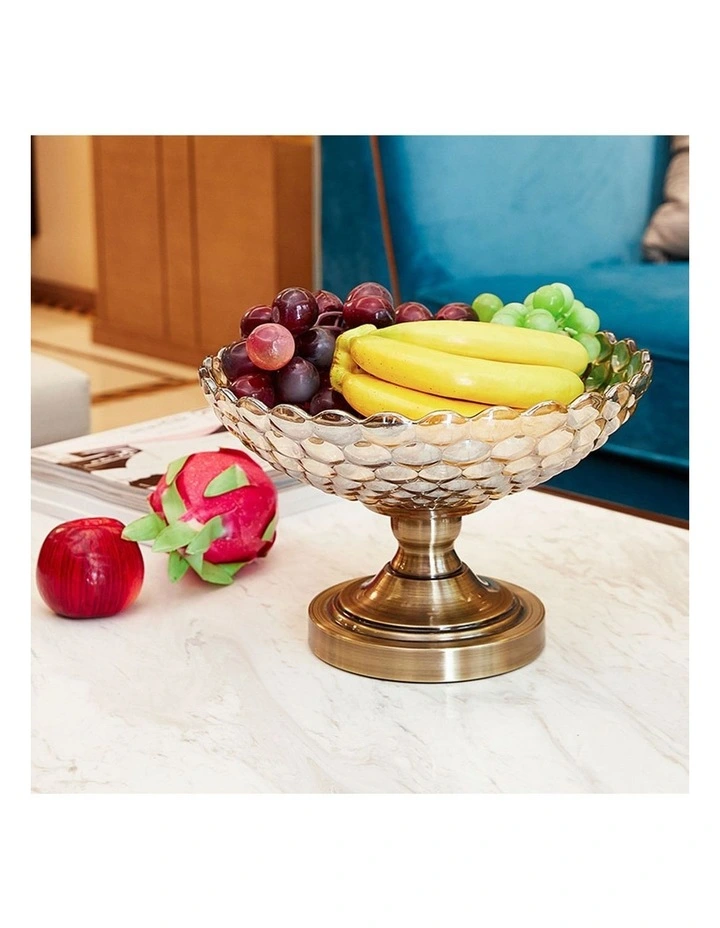 SOGA Bronze Crystal Glass Fruit Bowl Dessert Serving Basket Decor image 6