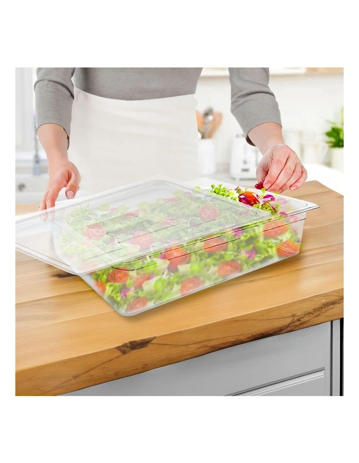 SOGA 150mm Clear Gastronorm GN Pan 1/1 Food Tray Storage Bundle of 2 with Lid image 4