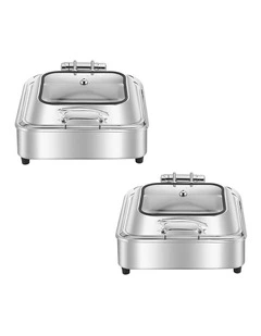SOGA 2 Pack Square Chafing Dish Stainless Steel Food Warmer
