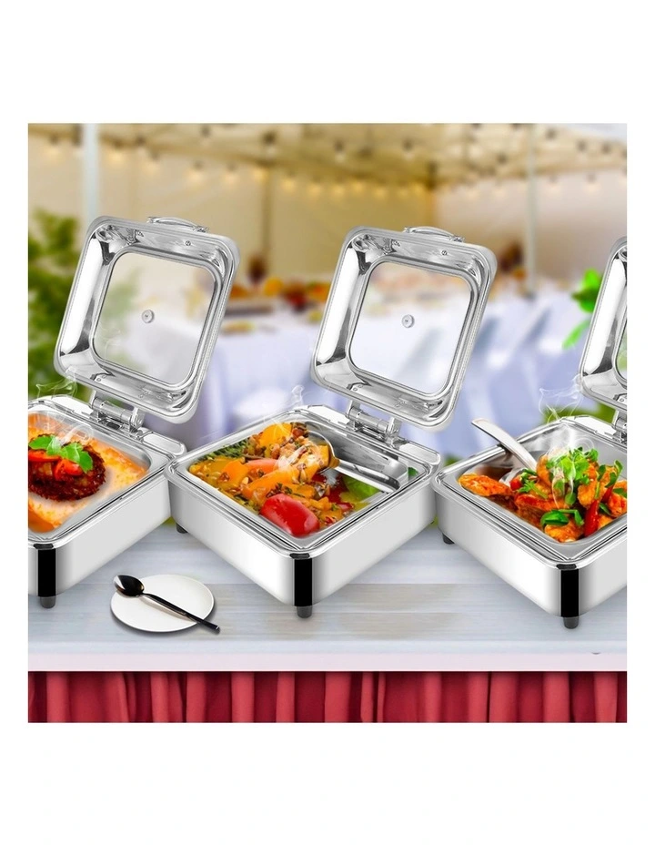 SOGA 2 Pack Square Chafing Dish Stainless Steel Food Warmer image 7