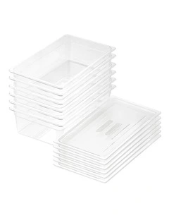 SOGA 150mm Clear Gastronorm GN Pan 1/1 Food Tray Storage Bundle of 6 with Lid