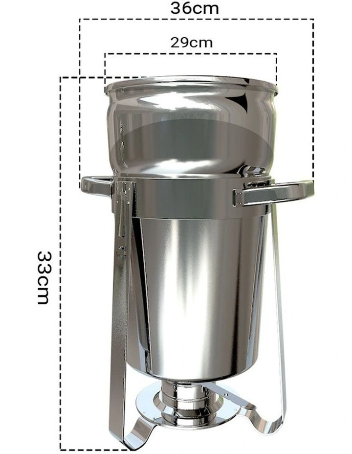 SOGA Soup Warmer 11L Round Stainless Steel Chafing Dish image 2