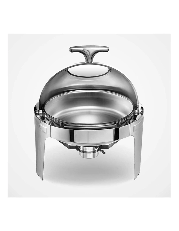 SOGA 4 Pack Chafing Dish 6L Round Glass Lid Stainless Steel Food Warmer image 2
