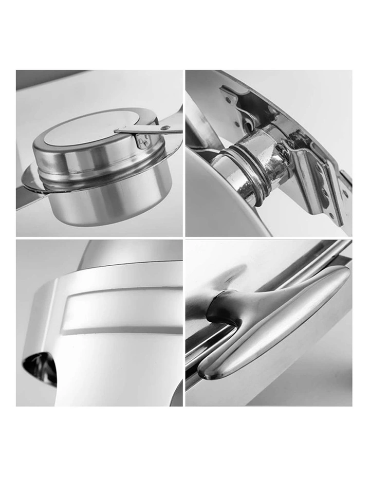 SOGA 4 Pack Chafing Dish 6L Round Glass Lid Stainless Steel Food Warmer image 4