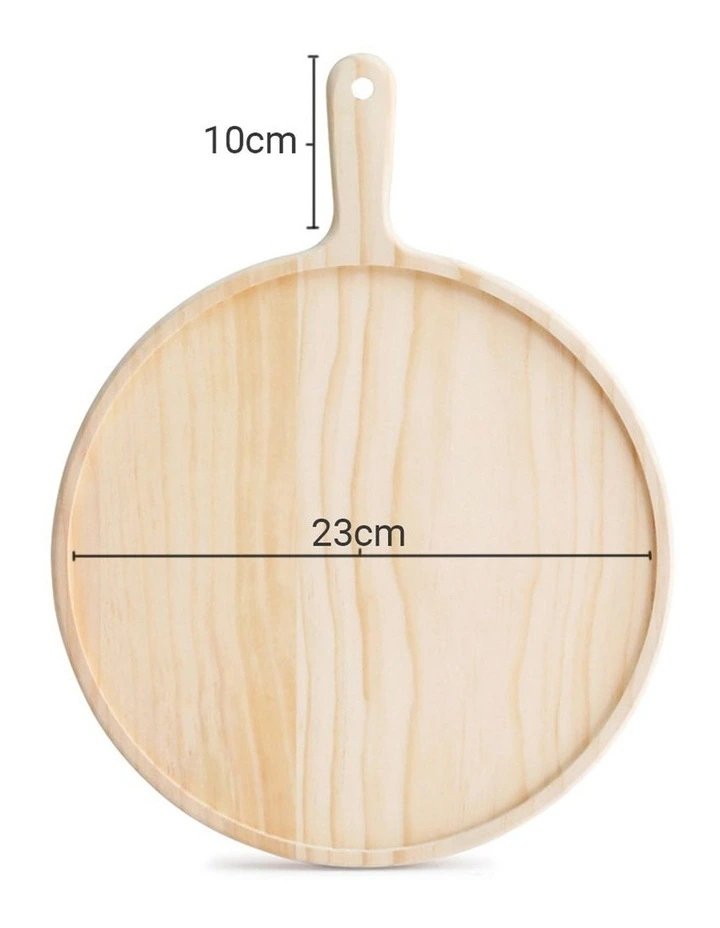 SOGA 2X 9in Round Pine Wood Serving Tray Charcuterie Board image 2