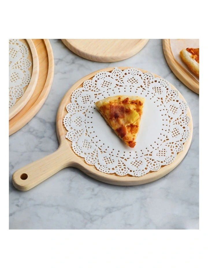 SOGA 2X 9in Round Pine Wood Serving Tray Charcuterie Board image 3
