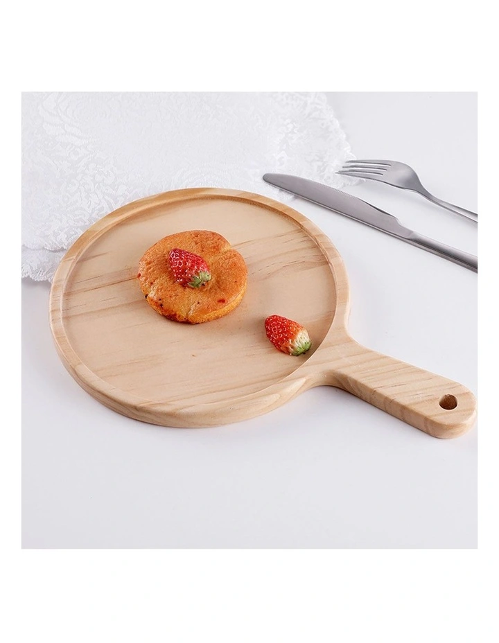SOGA 2X 9in Round Pine Wood Serving Tray Charcuterie Board image 6
