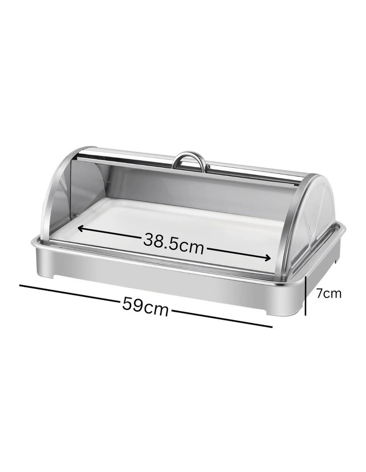 SOGA Ceramic Chafing Dish 7cm Deep White Tray with Stainless Steel Lid image 2