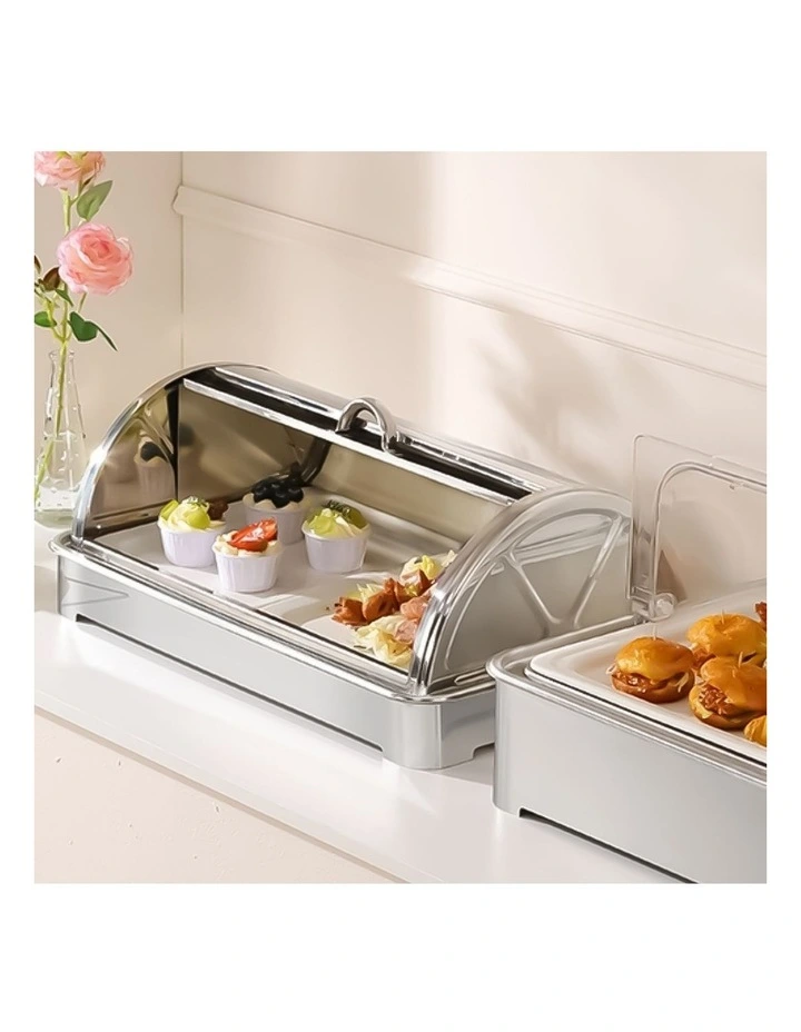SOGA Ceramic Chafing Dish 7cm Deep White Tray with Stainless Steel Lid image 3
