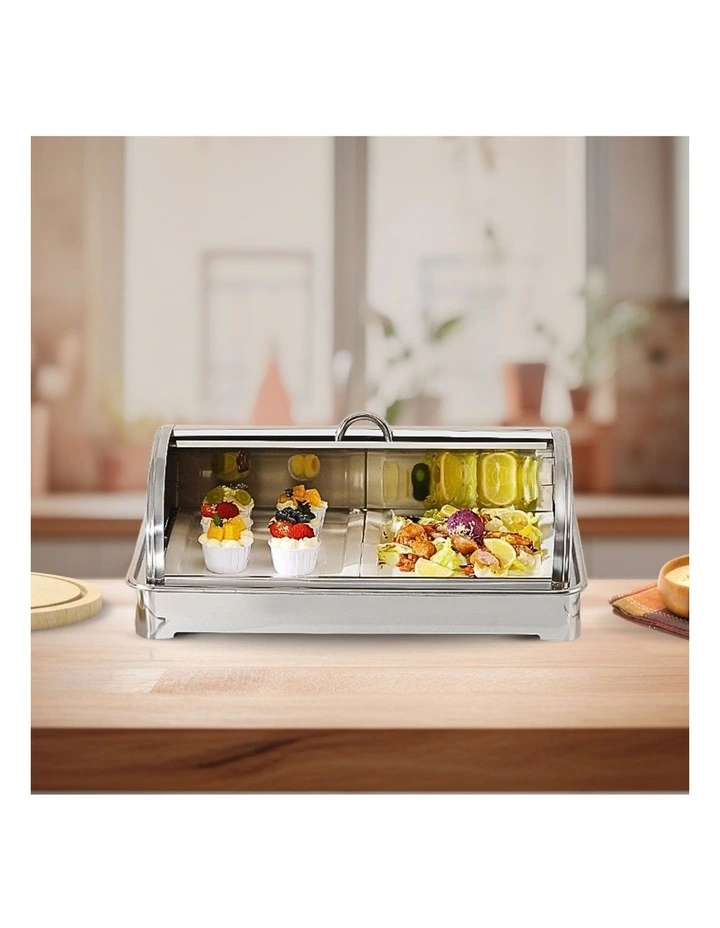 SOGA Ceramic Chafing Dish 7cm Deep White Tray with Stainless Steel Lid image 5