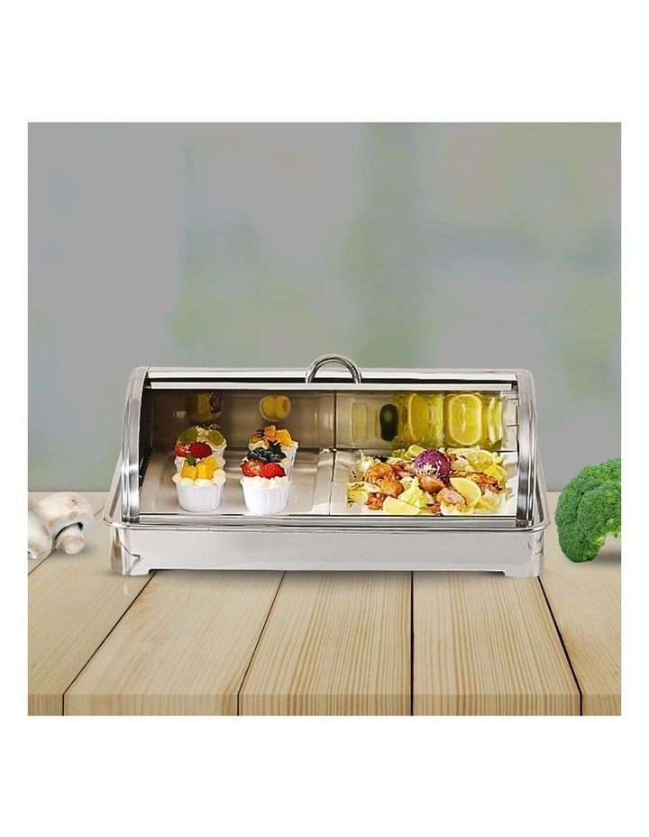 SOGA Ceramic Chafing Dish 7cm Deep White Tray with Stainless Steel Lid image 6