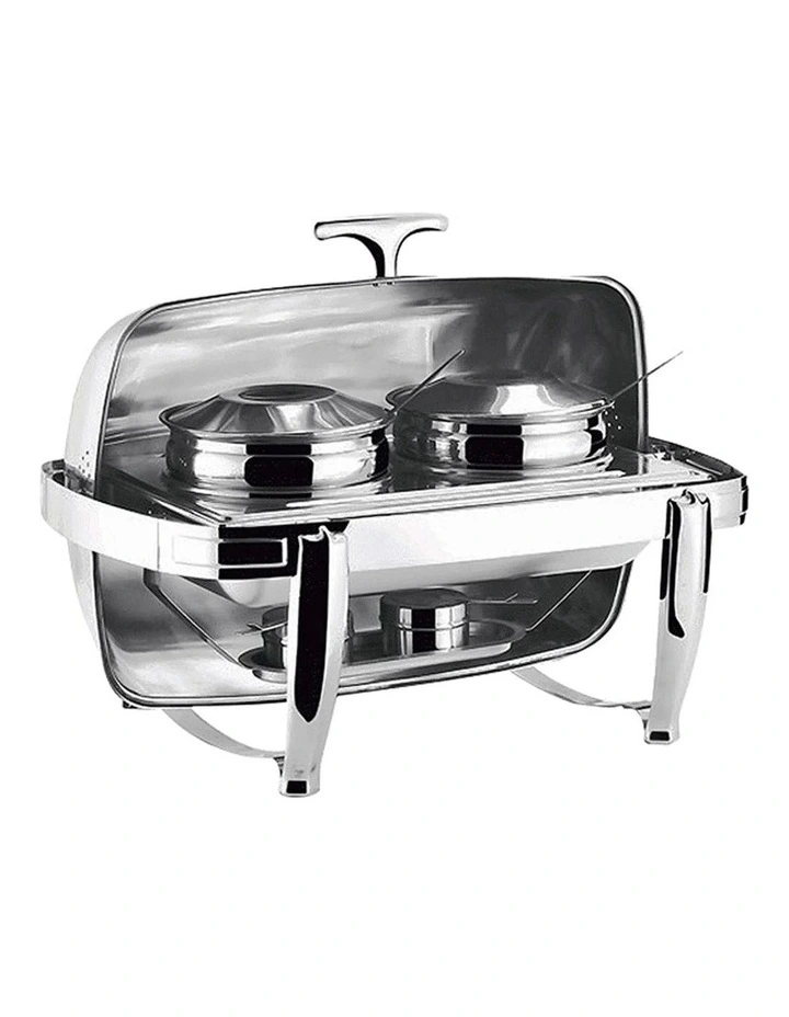 SOGA Double Soup Tureen Chafing Dish 6.5L Stainless Steel Lid Food Warmer image 1