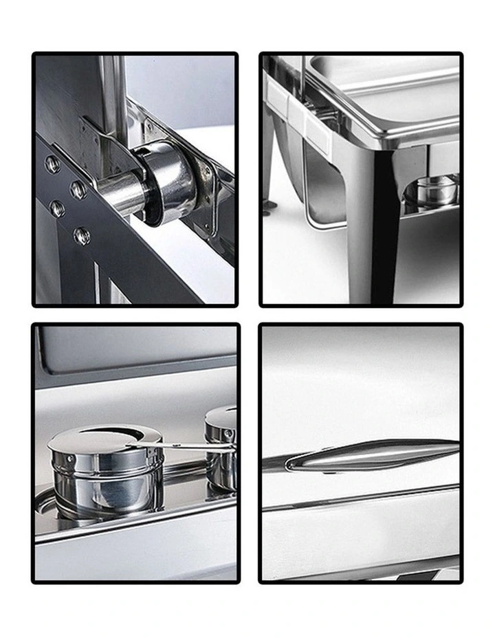 SOGA Double Soup Tureen Chafing Dish 6.5L Stainless Steel Lid Food Warmer image 6