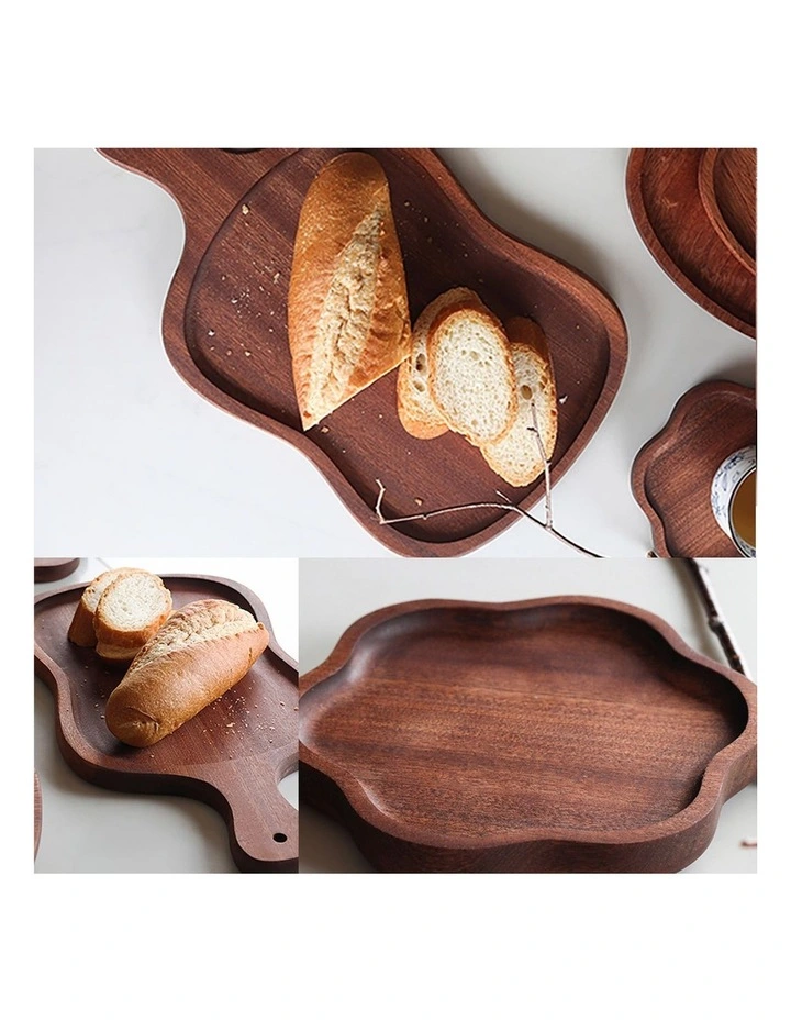 SOGA 2X 18cm Brown Wooden Serving Tray with Handle image 4