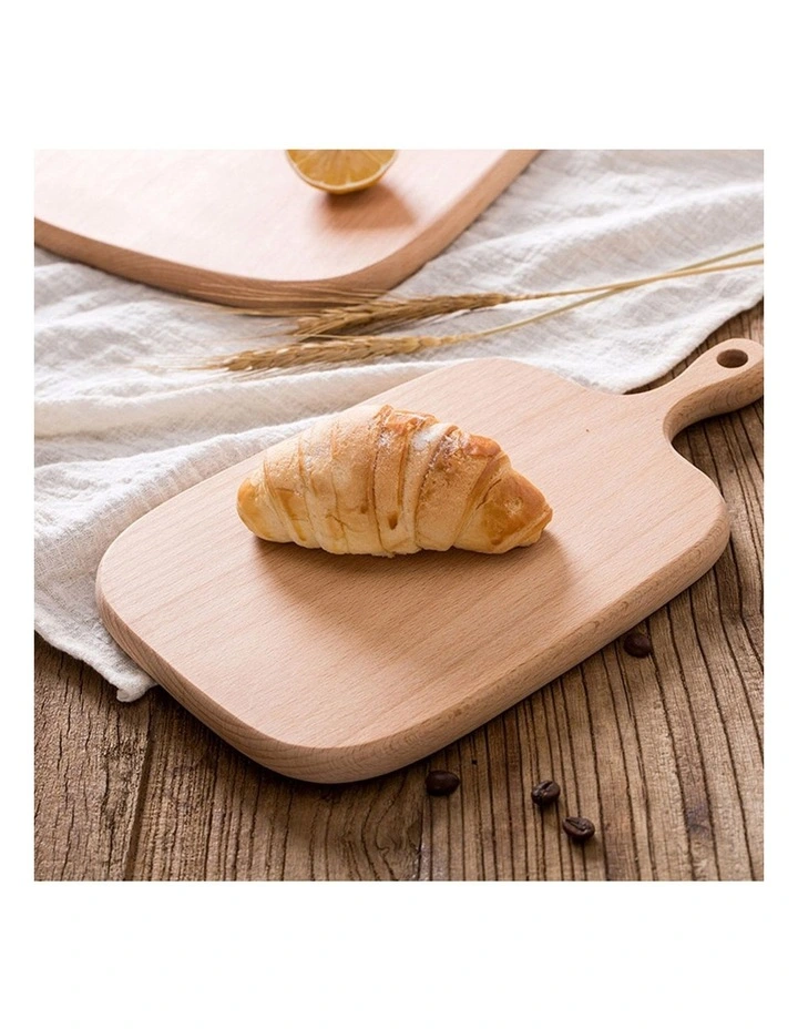 SOGA 2X 26cm Brown Rectangular Wooden Serving Tray with Handle image 5